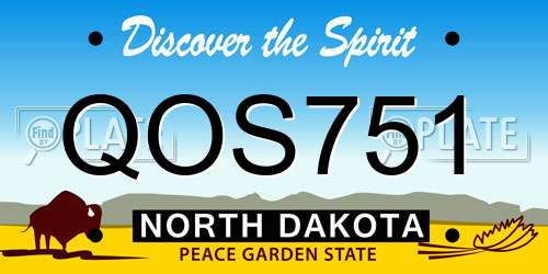 QOS751 North Dakota License Plate