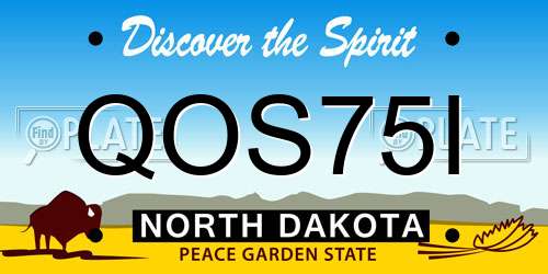 QOS75I North Dakota License Plate