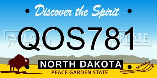 QOS781 North Dakota License Plate