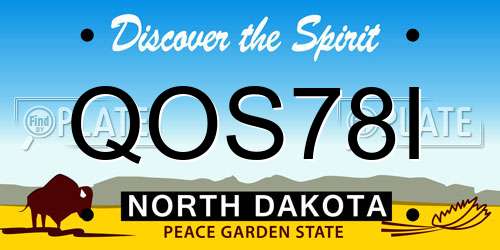 QOS78I North Dakota License Plate