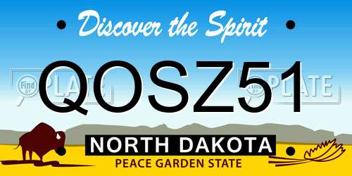 QOSZ51 North Dakota License Plate