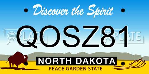 QOSZ81 North Dakota License Plate