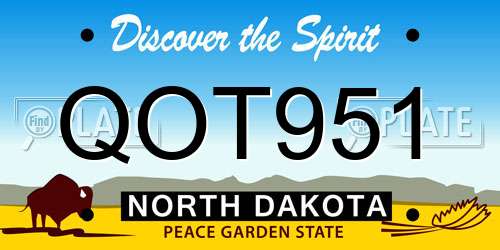 QOT951 North Dakota License Plate