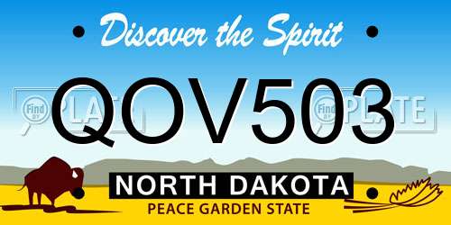 QOV503 North Dakota License Plate