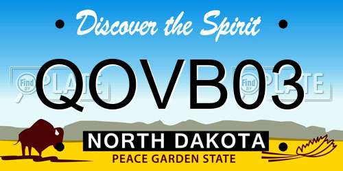 QOVB03 North Dakota License Plate