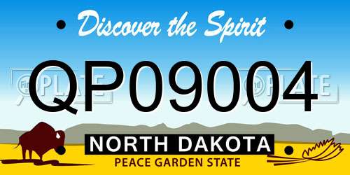 QP09004 North Dakota License Plate