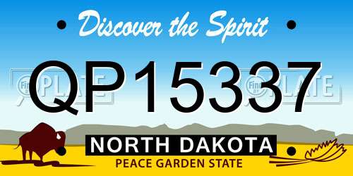 QP15337 North Dakota License Plate