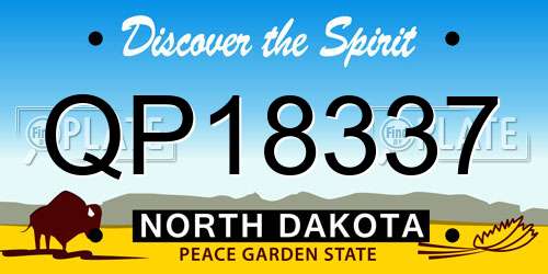QP18337 North Dakota License Plate