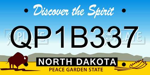 QP1B337 North Dakota License Plate
