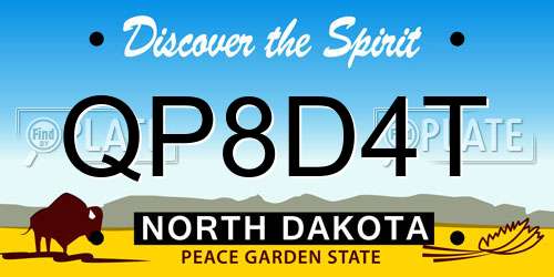 QP8D4T North Dakota License Plate
