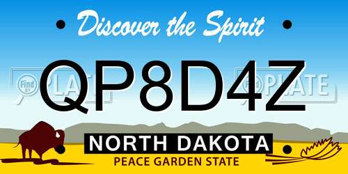 QP8D4Z North Dakota License Plate