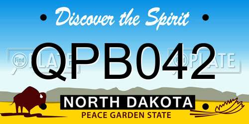 QPB042 North Dakota License Plate
