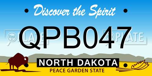 QPB047 North Dakota License Plate
