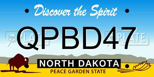 QPBD47 North Dakota License Plate