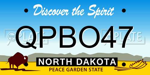 QPBO47 North Dakota License Plate