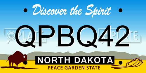 QPBQ42 North Dakota License Plate