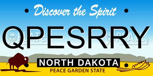 QPESRRY North Dakota License Plate