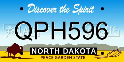 QPH596 North Dakota License Plate