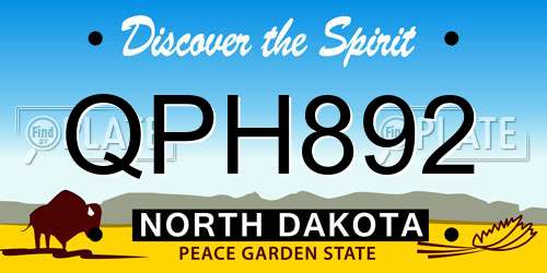 QPH892 North Dakota License Plate