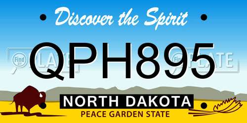 QPH895 North Dakota License Plate