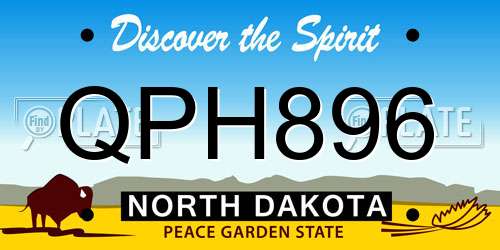 QPH896 North Dakota License Plate