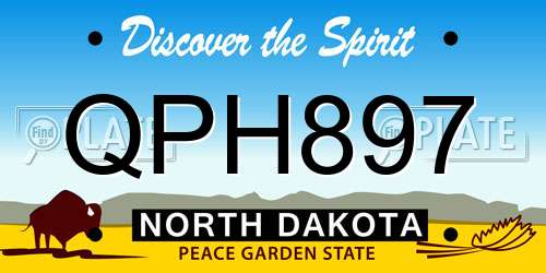 QPH897 North Dakota License Plate