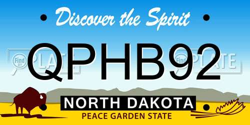 QPHB92 North Dakota License Plate