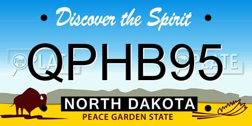 QPHB95 North Dakota License Plate