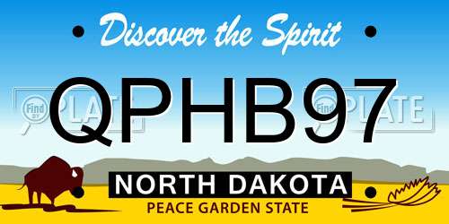 QPHB97 North Dakota License Plate