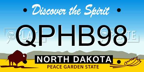 QPHB98 North Dakota License Plate