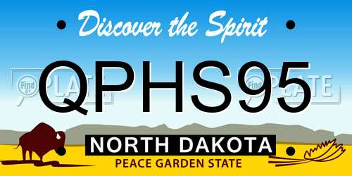 QPHS95 North Dakota License Plate