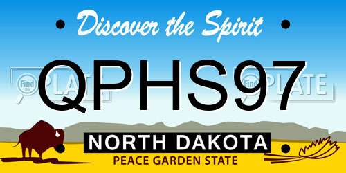 QPHS97 North Dakota License Plate