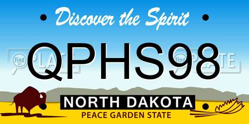 QPHS98 North Dakota License Plate