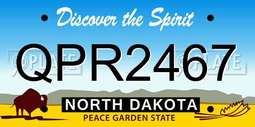 QPR2467 North Dakota License Plate