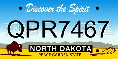 QPR7467 North Dakota License Plate