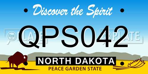 QPS042 North Dakota License Plate
