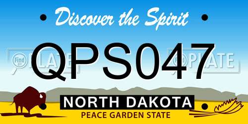 QPS047 North Dakota License Plate