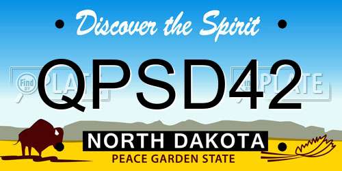 QPSD42 North Dakota License Plate