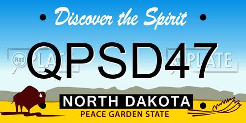 QPSD47 North Dakota License Plate