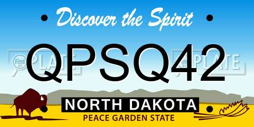 QPSQ42 North Dakota License Plate
