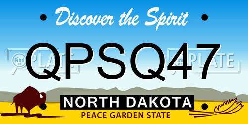 QPSQ47 North Dakota License Plate