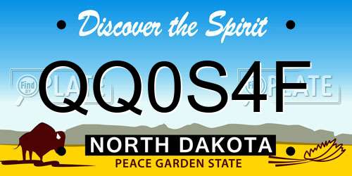 QQ0S4F North Dakota License Plate