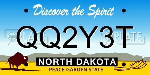 QQ2Y3T North Dakota License Plate