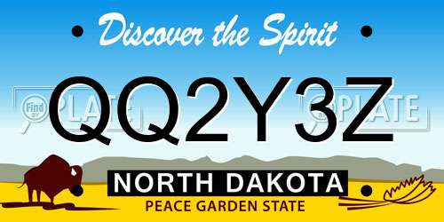 QQ2Y3Z North Dakota License Plate