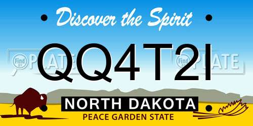 QQ4T2I North Dakota License Plate