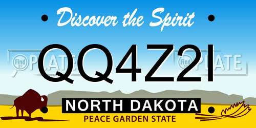 QQ4Z2I North Dakota License Plate