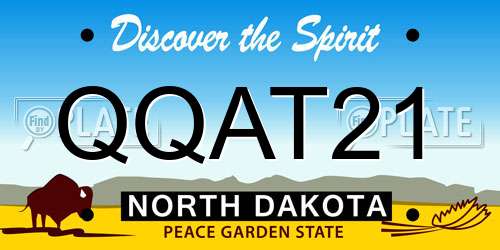 QQAT21 North Dakota License Plate