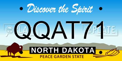 QQAT71 North Dakota License Plate