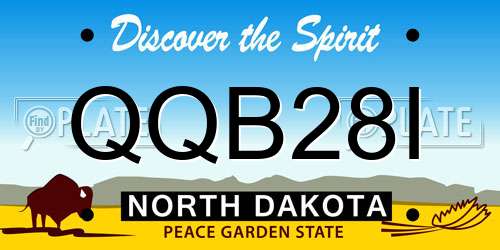 QQB28I North Dakota License Plate