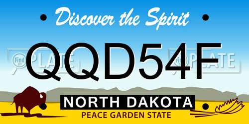 QQD54F North Dakota License Plate